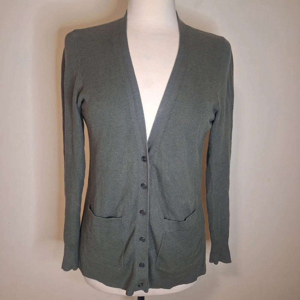 Madewell cotton waffle knit oversized cardigan sweater SZ S
